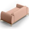 Sofá 3 Lugares para Sala de Estar Molino 180 Cm D02 Pés D'ouro Linho Rosê C-105 - Lyam Decor - 6