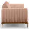 Sofá 3 Lugares para Sala de Estar Molino 180 Cm D02 Pés D'ouro Linho Rosê C-105 - Lyam Decor - 5