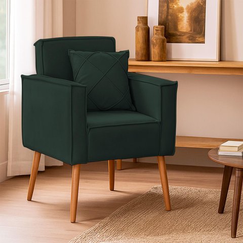 Poltrona Cadeira para Sala e Quarto Confortável e Reforçada Clínica e Recepção Suede