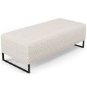 Ver imagem 1 de Puff Decorativo Sala de Estar Bali W01 Base Ferro 120x50 cm Bouclê Cru - Lyam Lyam Decor