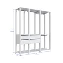 Ver imagem 3 de Guarda Roupa Closet 3 Peças com 3 Cabideiros 4 Gavetas e 2 Nichos Easy