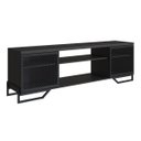 Ver imagem 2 de Rack Sala Mesa P/ Tv Aparador Industrial Telado Metal Preto:preto