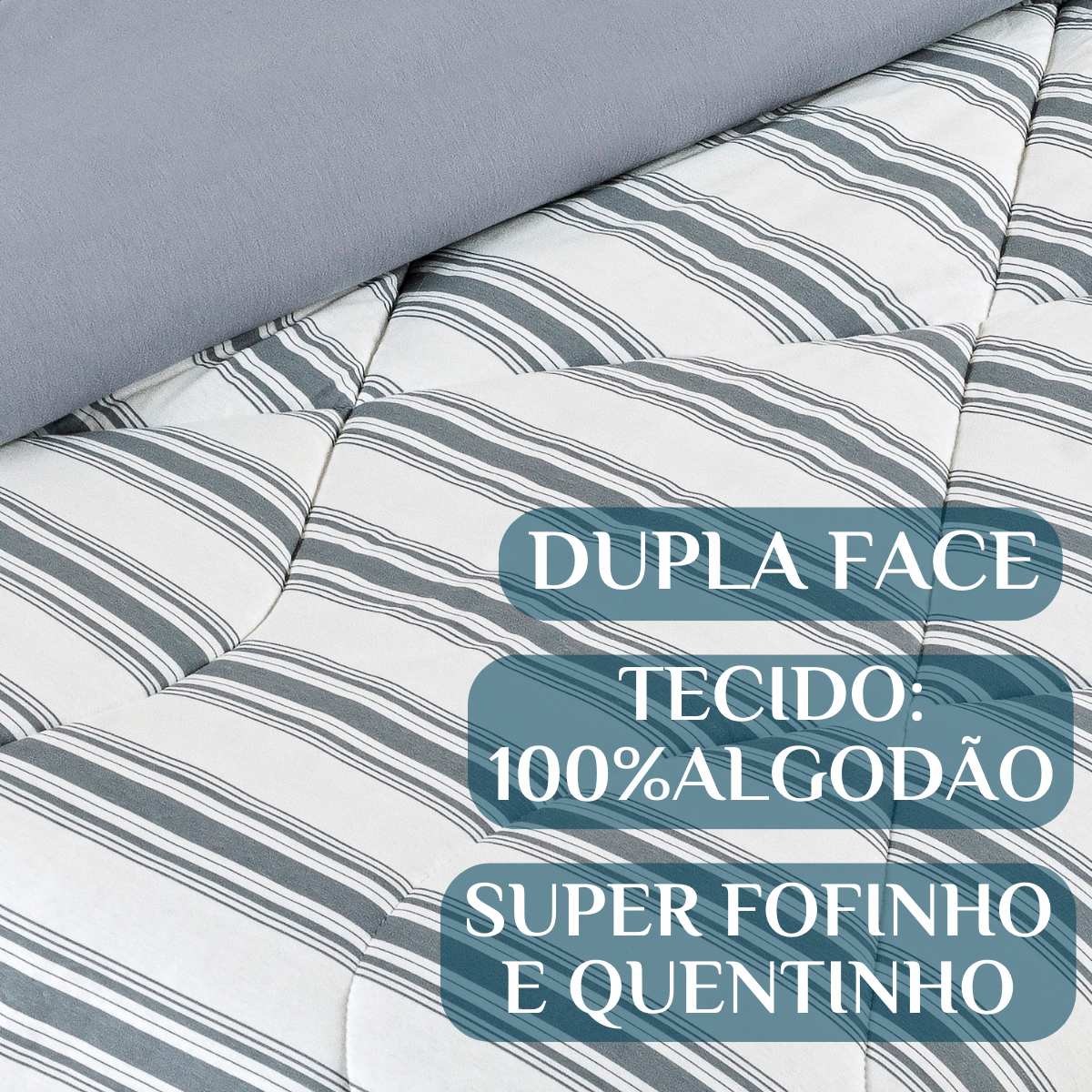 Edredom Super King Scarlett 100% Algodao Dupla Face Estampa Exclusiva Luxo Marin:cinza - 3