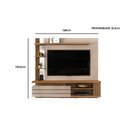 Ver imagem 4 de Rack Bancada C/ Painel P/ Tv até 55 Pol Marin 1 Porta e Torre Ripada 160x153cm Off White/freijó -
