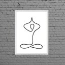 Ver imagem 1 de Quadro Decorativo Minimalista Yoga 24x18cm:Madeira branca