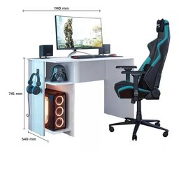 Mesa para Computador Gamer 2 Prateleiras Suporte - Qmove - 3