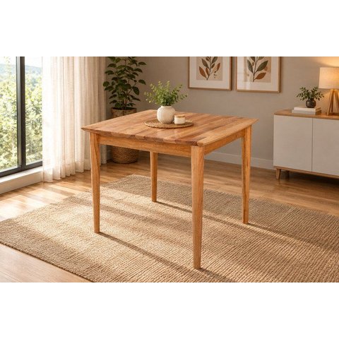 Mesa 4 Lugares Quadrada Madeira Maciça Milena Marrom