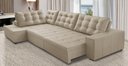 Ver imagem 1 de Sofá de Canto Retrátil e Reclinável com Molas 3,40x2,00 Esq Berlim Suede Mirra Decor