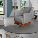 Ver imagem 1 de Poltrona de Amamentação C / Balanço Cadeira Descanso Aquila Linho Cinza