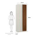 Ver imagem 2 de Guarda-roupa Canto 1 Porta 80 Cm Crema Com Nogueira Dourado