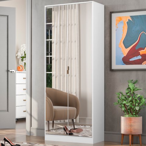 Sapateira com Espelho 1 Gaveta 2 Portas Grife