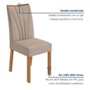 Ver imagem 7 de Conjunto Sala de Jantar 6 Lugares Retangular Tampo Vidro/MDF 160cm Mesa Astrid com Cadeiras Apogeu Bege Amêndoa Clean/Off White/Naturale Creme