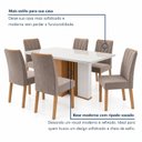 Ver imagem 6 de Conjunto Sala de Jantar 6 Lugares Retangular Tampo Vidro/MDF 160cm Mesa Astrid com Cadeiras Apogeu Bege Amêndoa Clean/Off White/Naturale Creme
