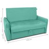 Sofá Cama 2 Lugares com Baú Swords Veludo Verde Menta - 2