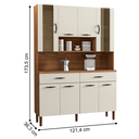 Ver imagem 2 de Armário para Cozinha com 8 Portas Pisa Nogueira Off White