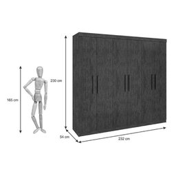 Guarda Roupa Casal 6 Portas 4 Gavetas Leblon D'doro Ypê - 5