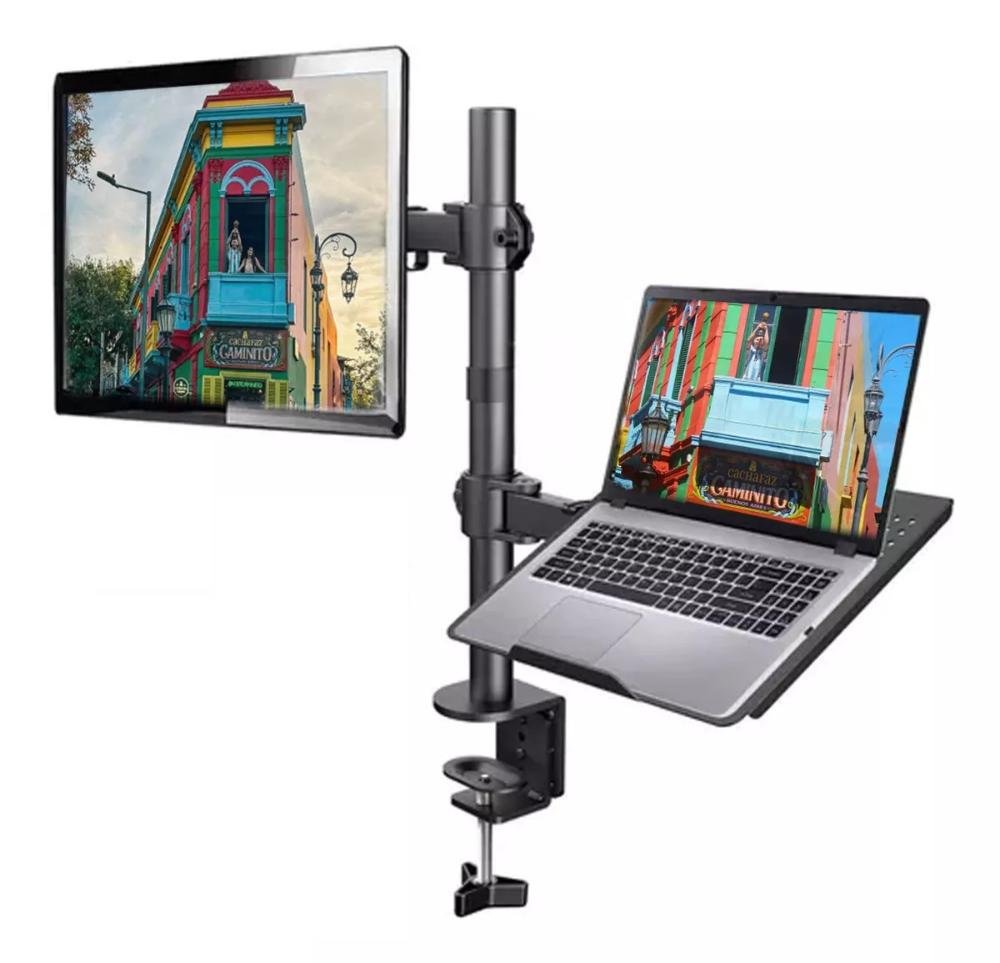 Suporte Duplo Articulado de Mesa para Monitor e Notebook Bmg-33 ...