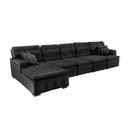 Ver imagem 4 de Sofá Orlando 4.20x2.10m com Chaise, Retrátil e Reclinável - Preto