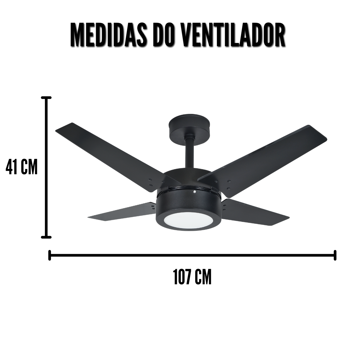 Ventilador de Teto 1054 Línea Cor Branco com 4 pás MDF Branco + Led Incluso Marca Infinity - 127v - 3