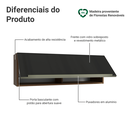 Ver imagem 3 de Armário Aéreo 100 cm 1 Porta Basculante Rustic/Preto Lux Madesa