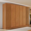 Ver imagem 1 de Guarda Roupa Casal 2.44 Ripado Naturale 6 Portas em MDF  - Zurich Bianchi