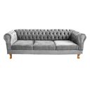 Ver imagem 1 de Sofá Chesterfield Capitone Duque Suede Cinza 2,00cm