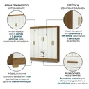 Ver imagem 4 de Guarda-Roupa Casal 6 Portas, 2 Gavetas e Pés Olímpio Cinamomo/Off White