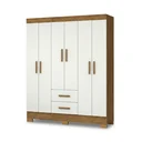 Ver imagem 2 de Guarda-Roupa Casal 6 Portas, 2 Gavetas e Pés Olímpio Cinamomo/Off White