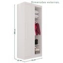 Ver imagem 3 de Guarda-Roupa Modulado Canto 1 Porta Fortaleza Branco