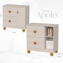 Ver imagem 3 de Cômoda Sapateira e Guarda Roupa 3 Portas Apolo Areia Fosco - Reller