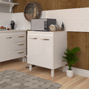 Ver imagem 3 de Balcão Multiuso Armário para Cozinha Microondas Forno Jane Mobília Decor Branco