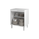 Ver imagem 4 de Balcão Multiuso Armário para Cozinha Microondas Forno Jane Mobília Decor Branco