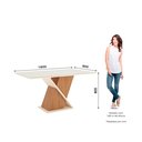 Ver imagem 3 de Mesa de Jantar com Tampo de Vidro 160cm Solus Móveis Branco/Nature/Off White