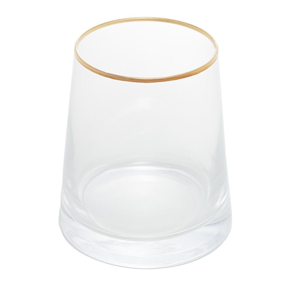 Vaso De Vidro Com Borda Dourada Liz 11Cm X 11Cm X 12Cm - 1