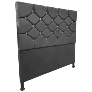 Cabeceira de Cama Box Queen Estofada Kasia - Cinza