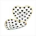Ver imagem 2 de Bowl Vidro Formato Coração Branco e Preto Decorglass 18 Cm Design Elegante e Versátil