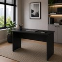 Ver imagem 1 de Mesa Retangular Escrivaninha 135cm x 60cm Tampo 25mm com Pés Painel F5 Office Cor:Preto
