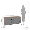 Ver imagem 2 de Cômoda Organizadora 150cm com 6 Gavetas 240821 Linha Porto Politorno