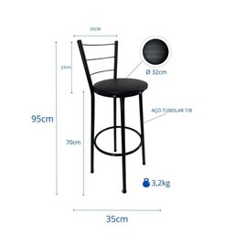 Kit 4 Banquetas Alta Prata Cozinha Gourmet Americana Balcão:bege - 5