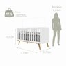 Quarto de Bebê Berço 3 em 1 Retrô Ludmila Cômoda com Fraldário Gran Lorena Branco Carolina Baby - 6