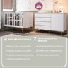 Quarto de Bebê Berço 3 em 1 Retrô Ludmila Cômoda com Fraldário Gran Lorena Branco Carolina Baby - 2