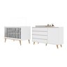 Quarto de Bebê Berço 3 em 1 Retrô Ludmila Cômoda com Fraldário Gran Lorena Branco Carolina Baby - 3