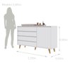 Quarto de Bebê Berço 3 em 1 Retrô Ludmila Cômoda com Fraldário Gran Lorena Branco Carolina Baby - 10