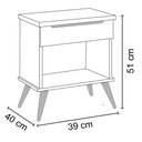 Ver imagem 3 de Mesa de Canto Infantil 1 Gaveta Mel P04 Cinza - Mpozenato