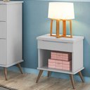 Ver imagem 2 de Mesa de Canto Infantil 1 Gaveta Mel P04 Cinza - Mpozenato