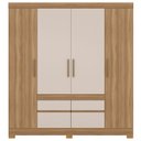 Ver imagem 6 de Guarda-Roupa Casal 4 Portas 4 Gavetas Bilbao Marrom/Amendola/Off White