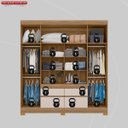 Ver imagem 5 de Guarda-Roupa Casal 4 Portas 4 Gavetas Bilbao Marrom/Amendola/Off White