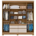 Ver imagem 2 de Guarda-Roupa Casal 4 Portas 4 Gavetas Bilbao Marrom/Amendola/Off White