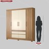 Guarda-Roupa Casal 4 Portas 4 Gavetas Bilbao  - 7