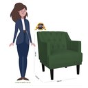 Ver imagem 3 de Kit 2 Poltronas Decorativa Alice Suede Verde Pés Madeira Mz Decor